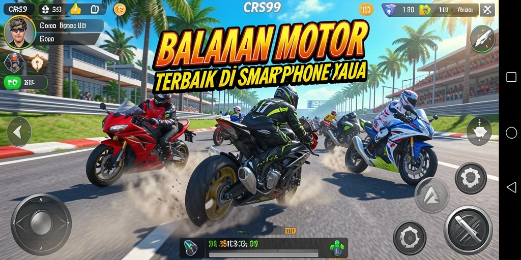 Tampilan hebat dalam gameplay balapan motor yang mendebarkan.