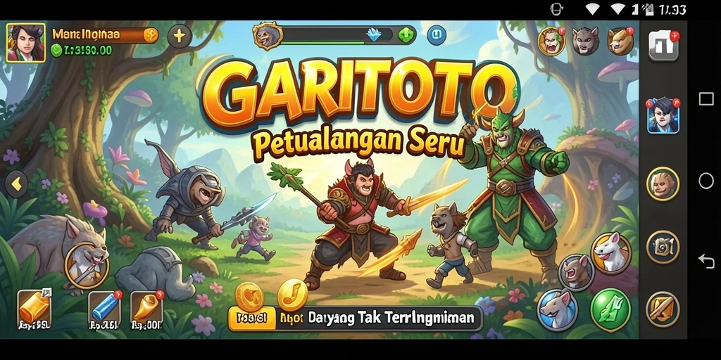 Screenshot gameplay GARITOTO menampilkan petualangan yang seru dan mendebarkan.