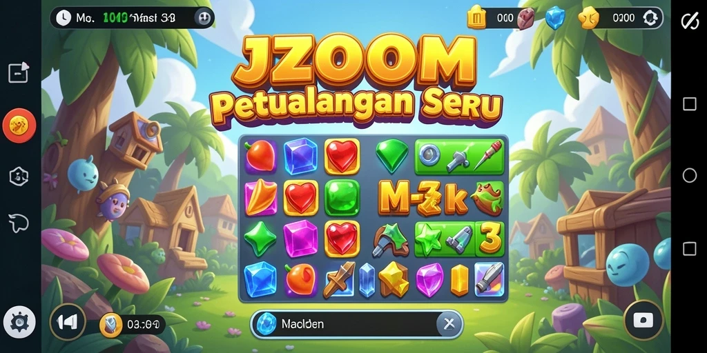 Tangkapan layar menampilkan gameplay Match-3 yang seru dan penuh warna.