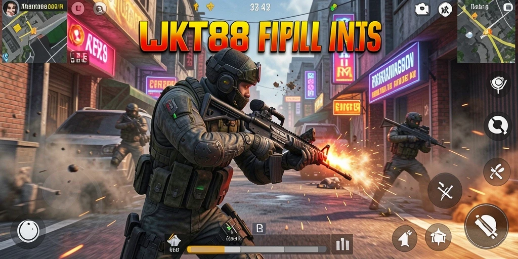 Tampilan gameplay FPS JKT8 yang mengesankan dan intens.