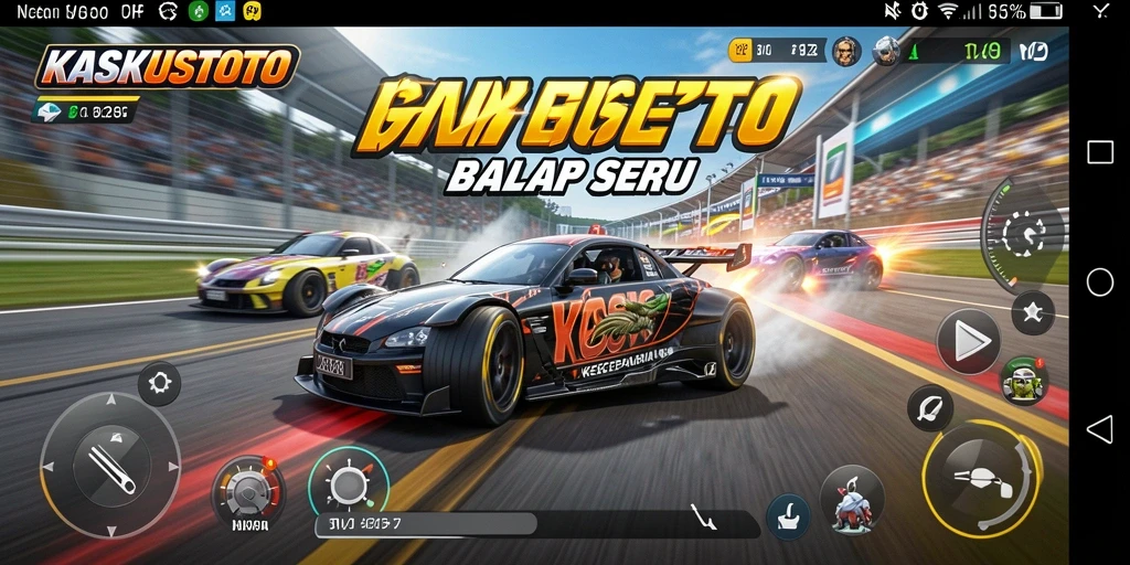 Tampilan gameplay seru KASKUSTOTO dengan adrenalin balapan tinggi.