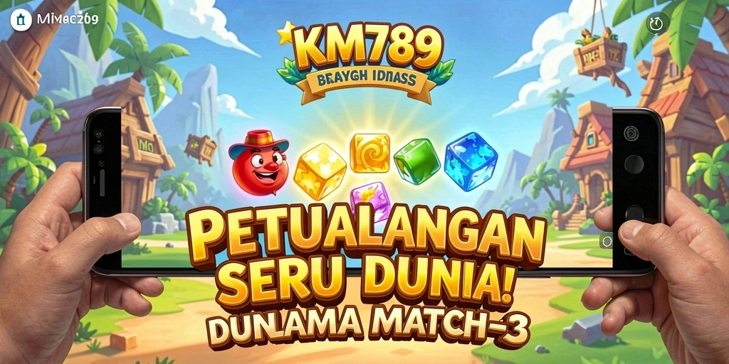 Tampilan aksi mencocokkan objek dalam game Match-3 yang menarik.
