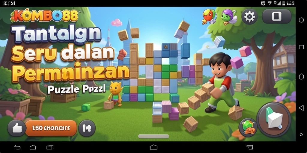 Tangkapan layar utama KOMBO88 menunjukkan gameplay Puzzle yang menantang dan menarik.