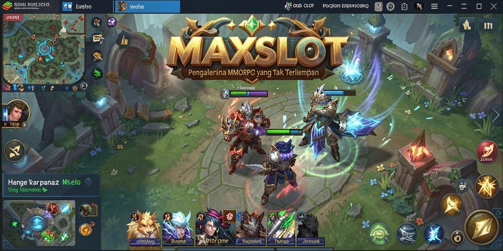 Tangkapan layar gameplay MAXSLOT yang menunjukkan aksi seru dalam pertempuran MMORPG.
