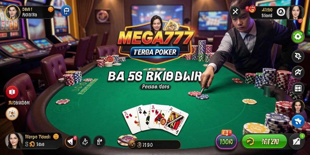 Screenshot gameplay MEGA777 yang menampilkan aksi seru permainan Poker.