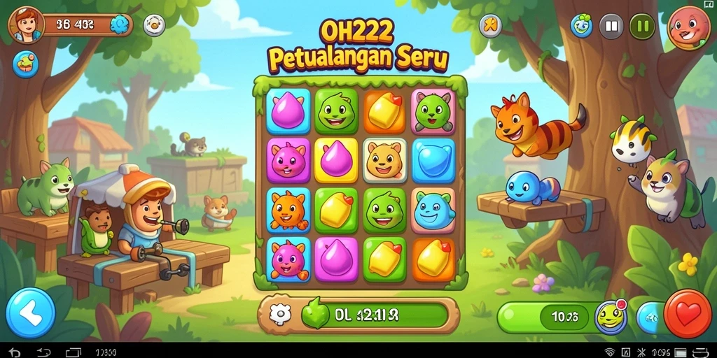 Tampilan screenshot OH222 yang menampilkan gameplay Match-3 yang seru.