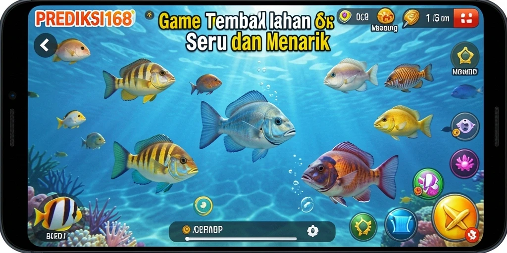 Screenshot gameplay PREDIKSI168 menampilkan aksi menembak ikan yang seru.