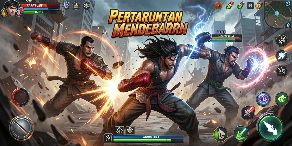 Screenshot utama RAHAYU88 menampilkan pertarungan seru dan grafis menakjubkan.