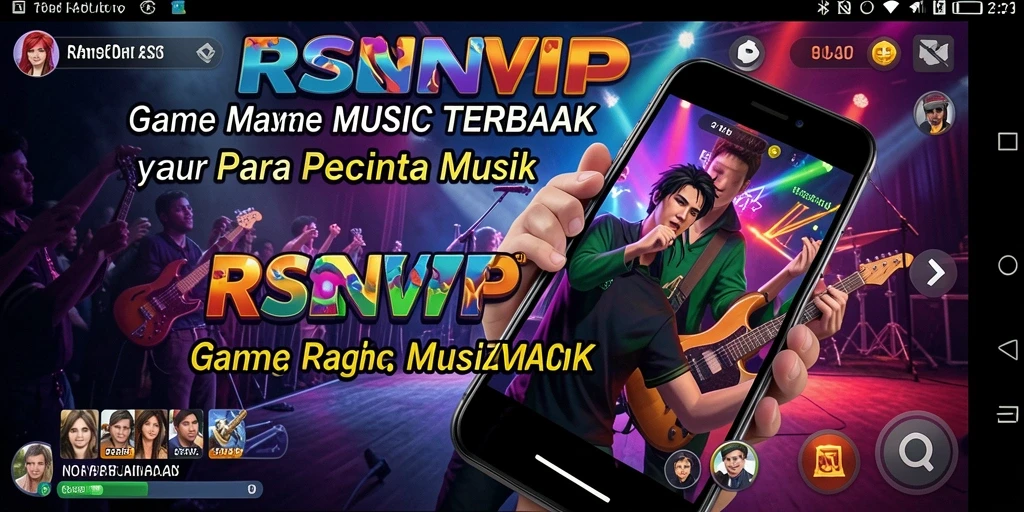 Screenshot RSNVIP menampilkan gameplay interaktif musik yang menarik.