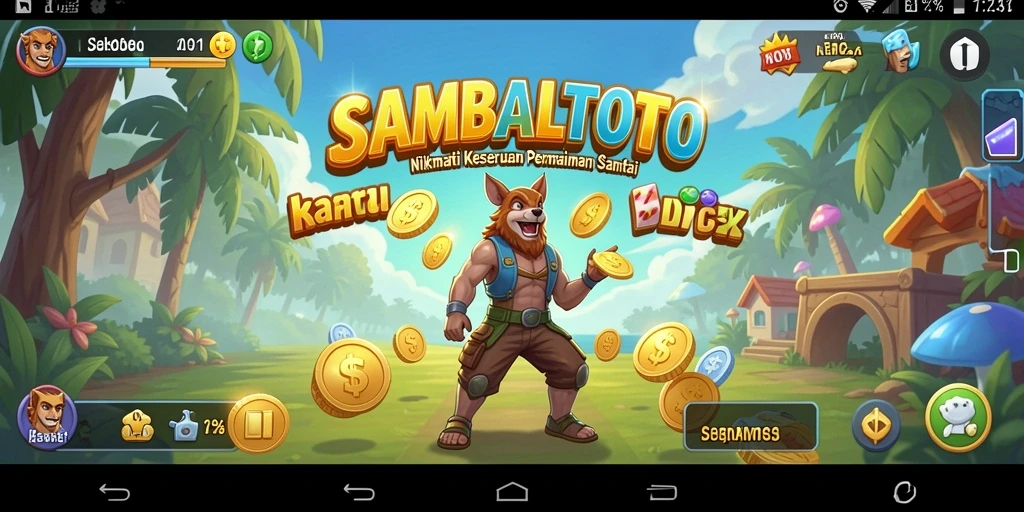 Screenshot utama SAMBALTOTO menampilkan grafis cerah dan gameplay menyenangkan.